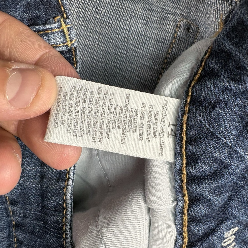 American Eagle Stretch Jeans Womens 14 Regular Dark Wash Cropped Straight Leg - Picture 6 of 8